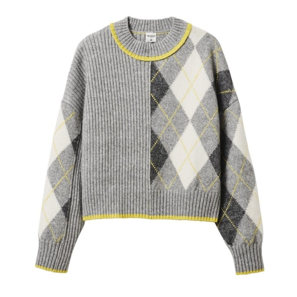Pringle of Scotland x H&M Argyle Sweater Cropped Oversize - Picture 1 of 6